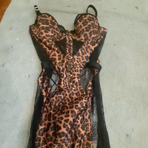 Honey Birdette Cheetah Print Lingerie Dress Size S/M